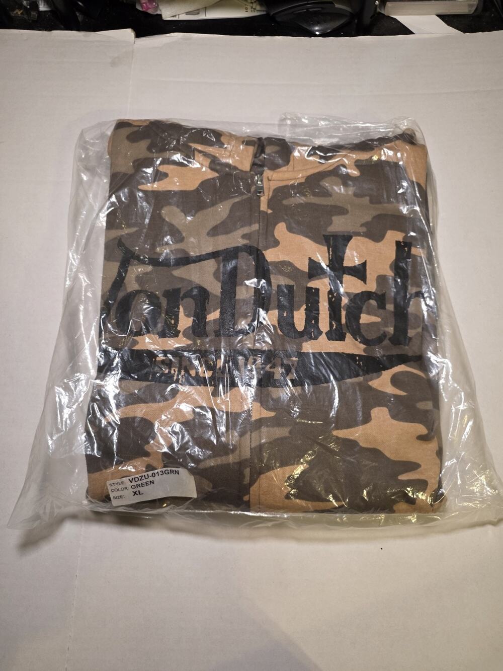 Von Dutch Camo Zip-up Hoodie. New/tags. Size XL